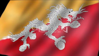 Bhutan - waving flag detail