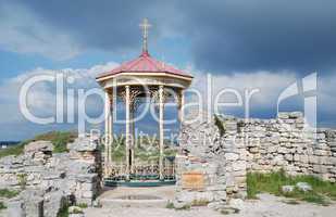 Chapel in the middle of ancient ruins, Chersonesos Taurica