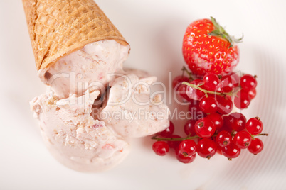 Ice cream with fruit