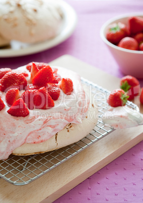 Strawberry pavlova