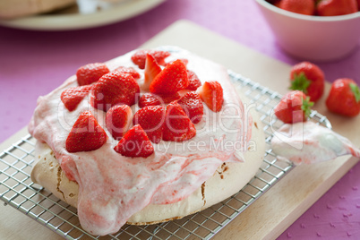 Strawberry pavlova