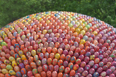 Colorful hand painted easter eggs