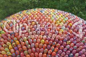 Colorful hand painted easter eggs