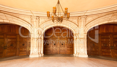 Majestic Classic Arched Doors with Chandelier,ÊFish-Eye