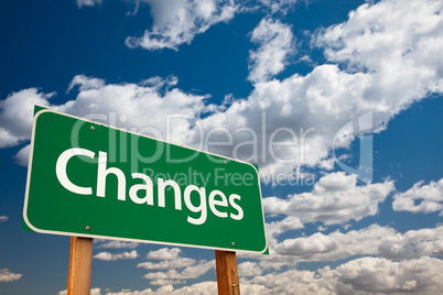 Changes Green Road Sign