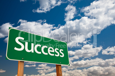 Success Green Road Sign