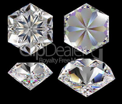 Diamond six star isolated