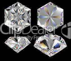 Diamond six star isolated