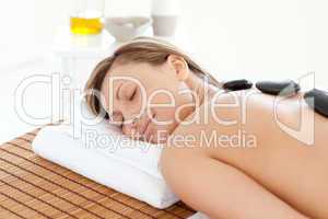 Beautiful woman relaxing on a massage table