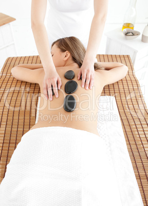 Cute woman having a massage
