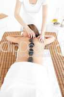 Delighted woman having a massage