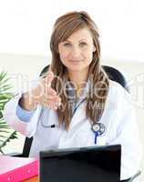 Confident female doctor looking at the camera