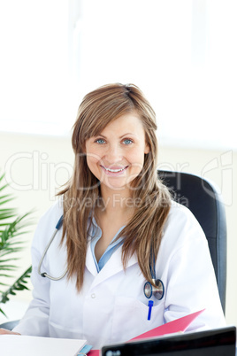 Smiling female doctor looking at the camera