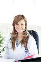 Smiling female doctor looking at the camera