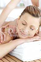 Beautiful woman enjoying a back massage