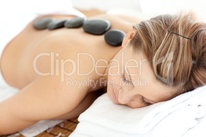 Relaxed woman receiving a Spa treatment
