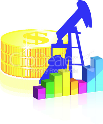 Oil graph illustration on white background