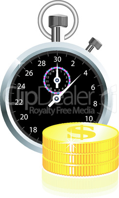 Time is money concept illustration on white