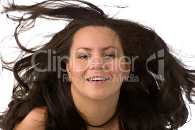 flying woman hair