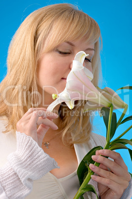 beautiful woman with lily