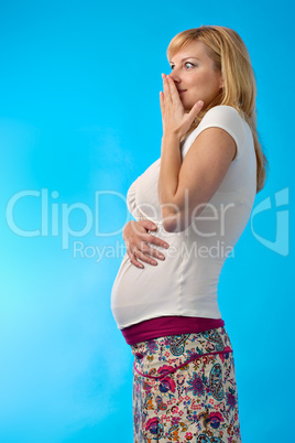 surprised pregnant woman