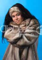 woman in fur coat