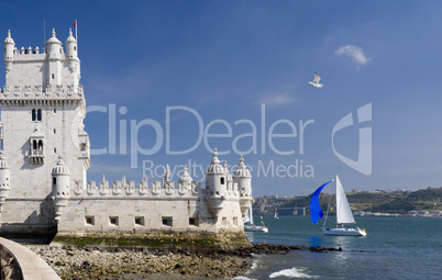 Belem tower and yacht