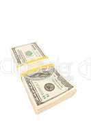 Stack of One Hundred Dollar Bills Isolated