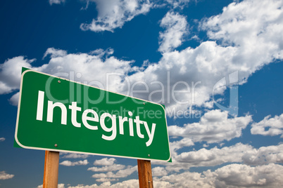 Integrity Green Road Sign