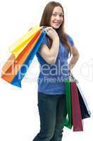 beauty shopping woman with clored bags