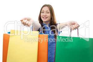 beauty shopping woman with clored bags