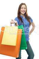 beauty shopping woman with clored bags