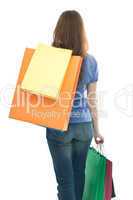 beauty shopping woman with clored bags