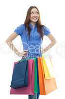 beauty shopping woman with clored bags