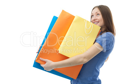 beauty shopping woman with clored bags