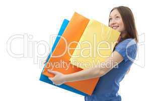 beauty shopping woman with clored bags