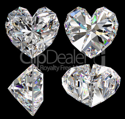 Diamond heart isolated