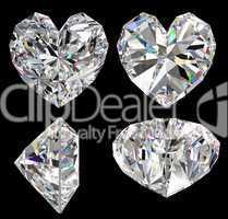 Diamond heart isolated