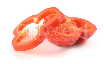 Slices of red bell pepper