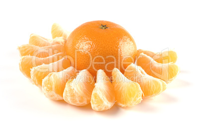 Fresh mandarin decorated with slices