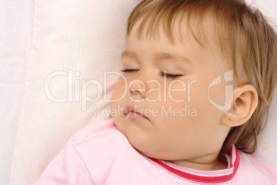 Closeup of a sleeping child