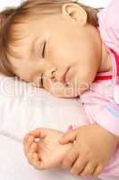 Closeup of a sleeping kid