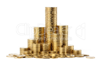 Stacks of a golden coins