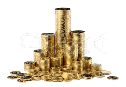 Stacks of a golden coins