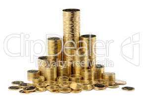 Stacks of a golden coins