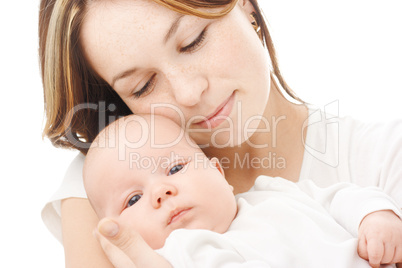 Mother holds her child