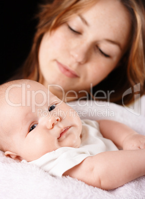 Mother and child, focus on child
