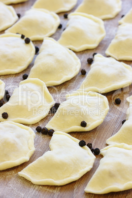 Raw cabbage dumplings - traditional Ukrainian food