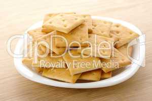 Yellow cookies on plate