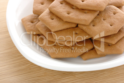 Brown cookies on plate